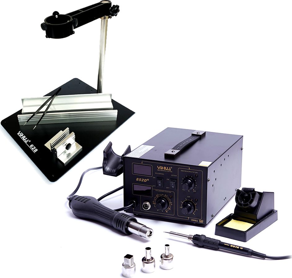 Techrebal Zestaw stacja lutownicza Yihua 852D+ + Platforma PCB