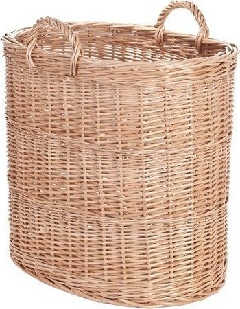 WickerPL Wiklinowy Owalny Kosz Kominkowy 55x35 H50/57 cm
