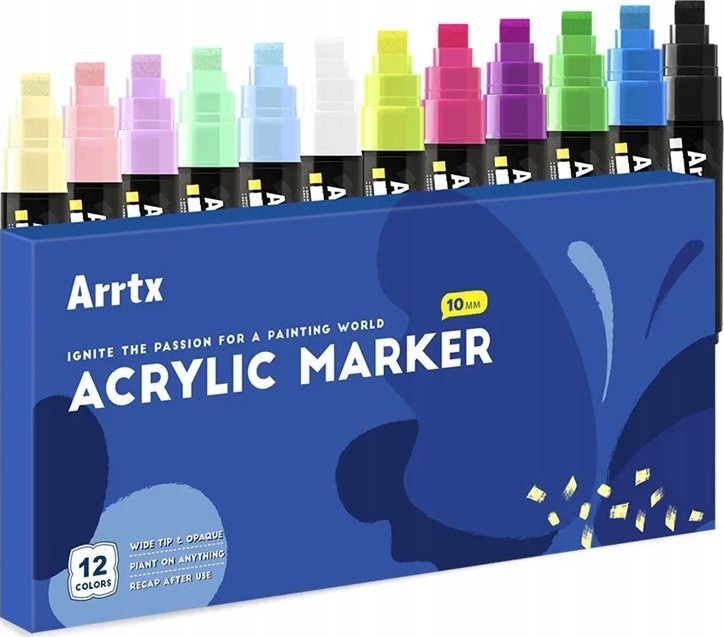 ARRTX Akriliniai markeriai - flomasteriai ARRTX, 12 spalvų