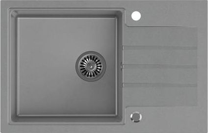 Zlewozmywak Steiner PETER 111 Steingran granitowy szary 1-komorowy z/o (78x50x20) z syfonem i zaślepką