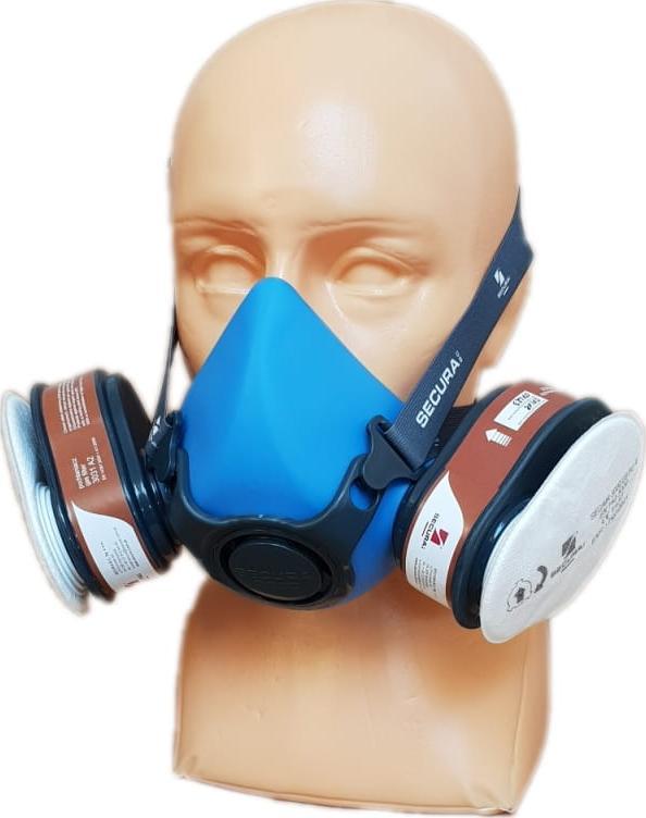 Secura Maska na opryski, odymianie pszczół. Półmaska Secura 3100 CHEM Silikonowa A2P3