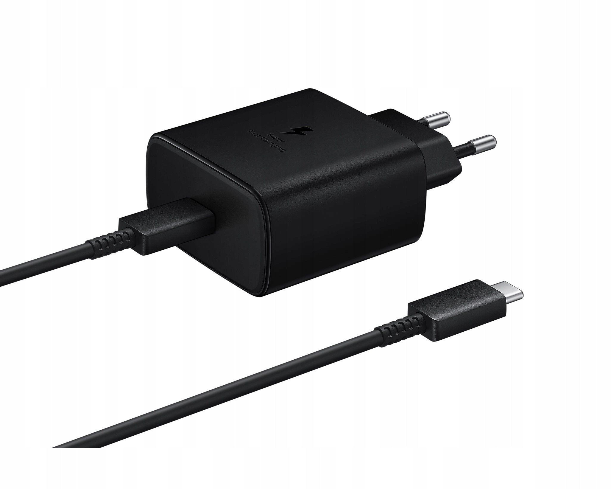 Ładowarka sieciowa Samsung EP-TA845EWE 45W z kablem USB-C Samsung EP-DW767JWE 45W 1,8m (OOB Bulk - opakowanie zastępcze) - czarna