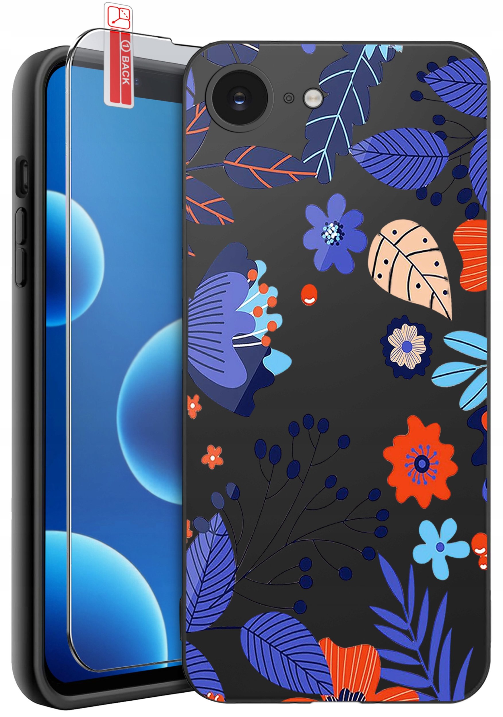 ETUI do iPhone 16e | WZORY | SILIKONOWE MATT CASE + SZKŁO 9H