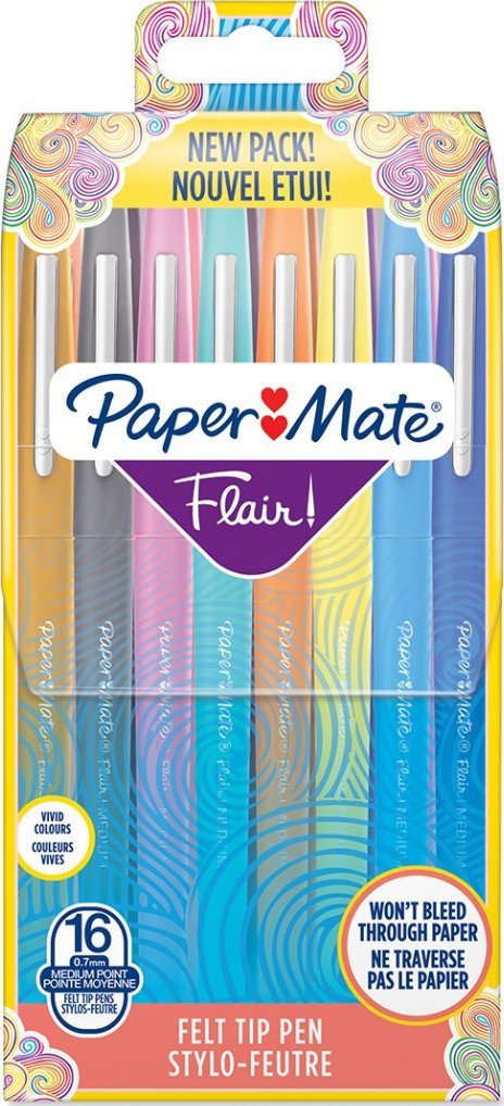 Paper Mate Pisaki Flair 0,7 mm różne kolory 16 szt.