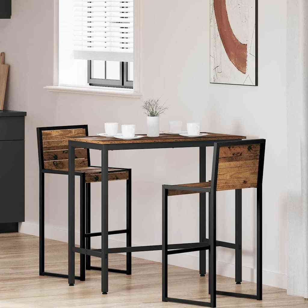 vidaXL stół Stare drewno 100 x 50 x 90,5 cm Drewno inżynieryjne i stal