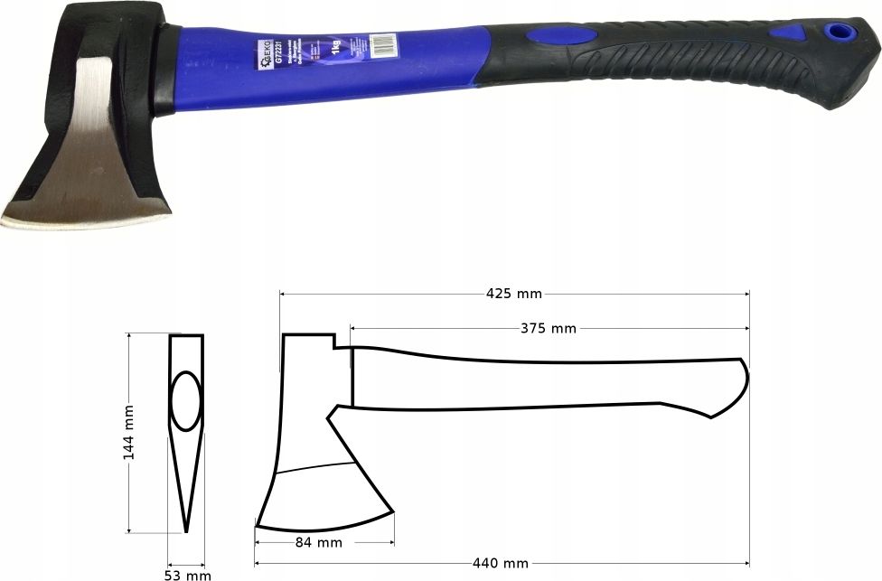 Geko Siekiera rozłupująca trzonek z tworzywa sztucznego 1kg (G72231)
