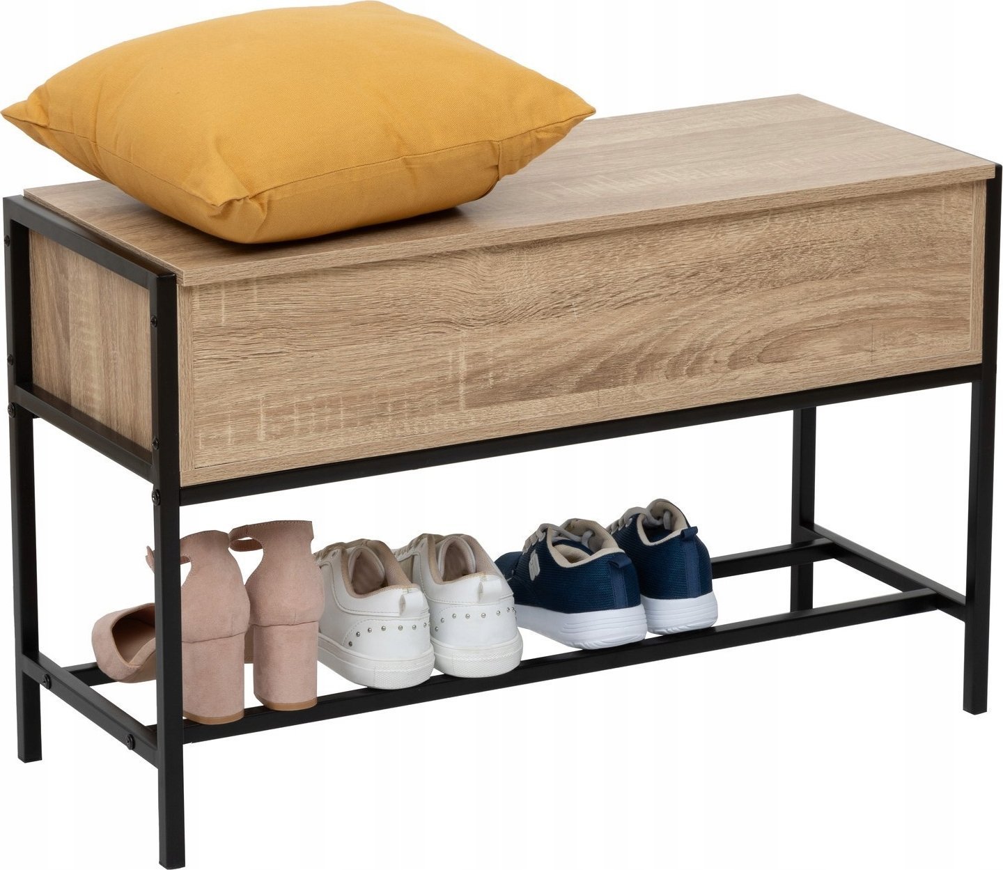 5five Szafka na buty loft ALIAJ, siedziko + pojemnik, 76,5 x 30 x 48 cm