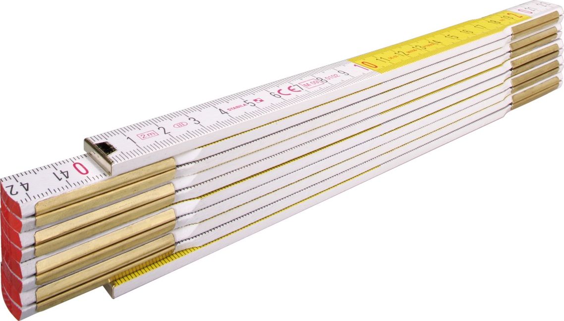 Stabila Miara składana 2m STABILA 617 buk, biało-żółta, sekcji 10