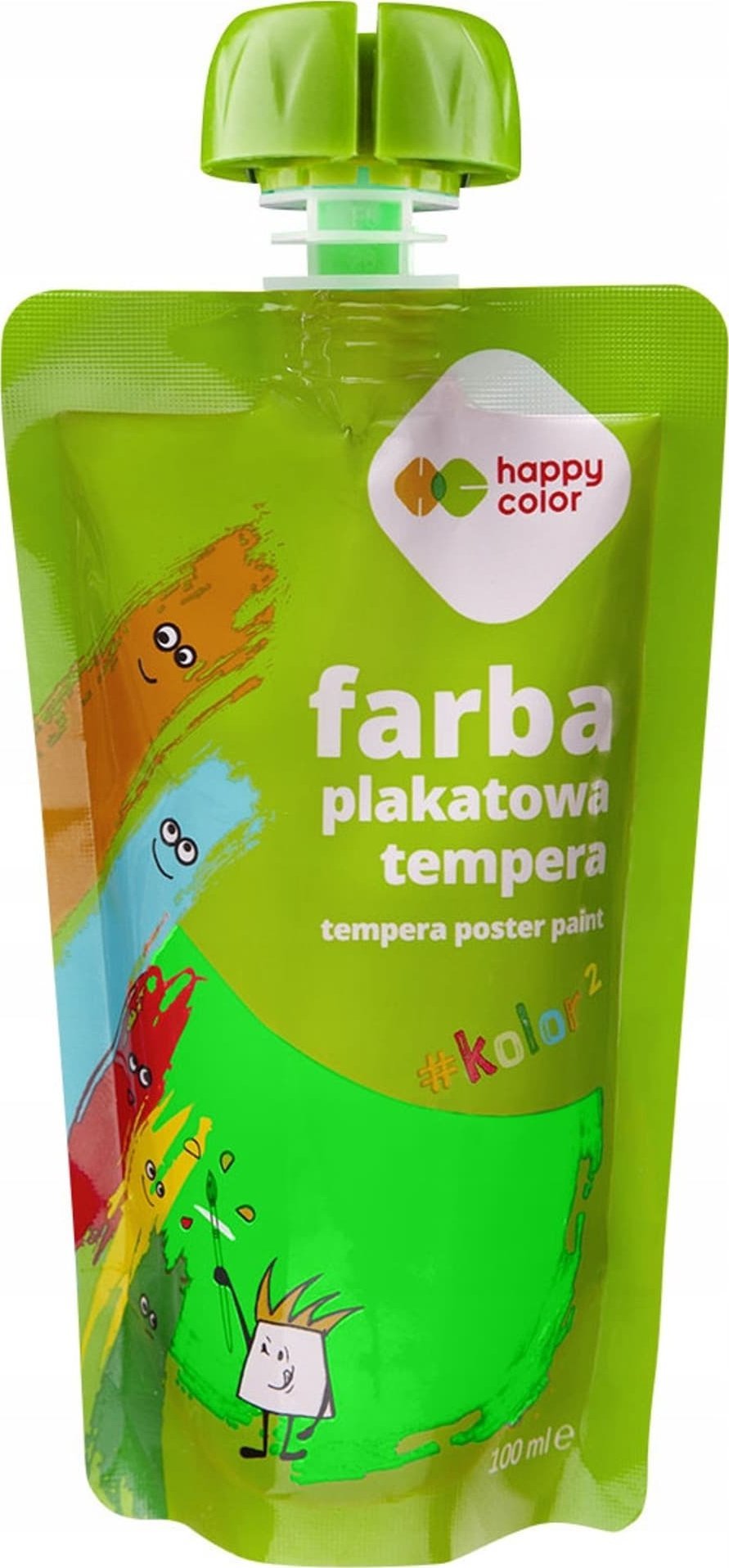 Farba plakatowa tempera neonowa zielona 100ml HA 3310 0100-03 HAPPY COLOR