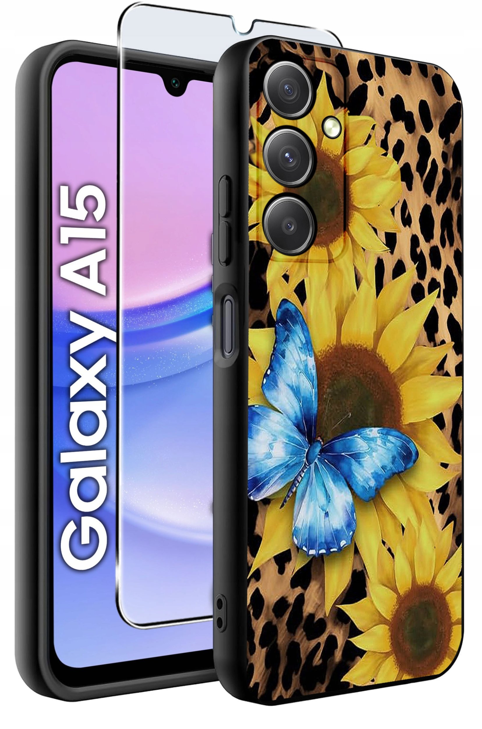 ETUI do Samsung A15 4G | 15 5G WZORY | SILIKONOWE MATT CASE + SZKŁO 9H