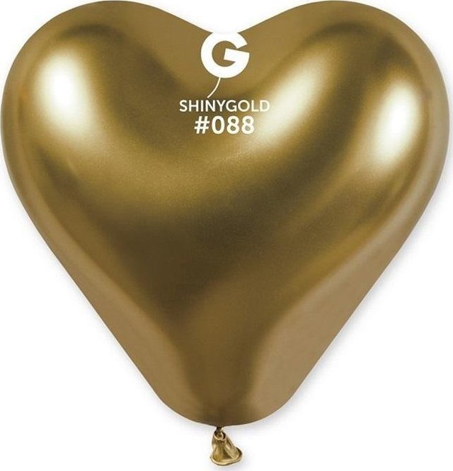 GoDan Balony chromowane serca złote 25szt