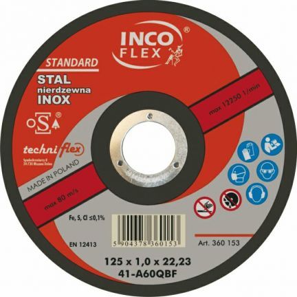 Inco Flex tarcza do metalu Inox 125x1,0 (M411-125-1.0-22B60Q)