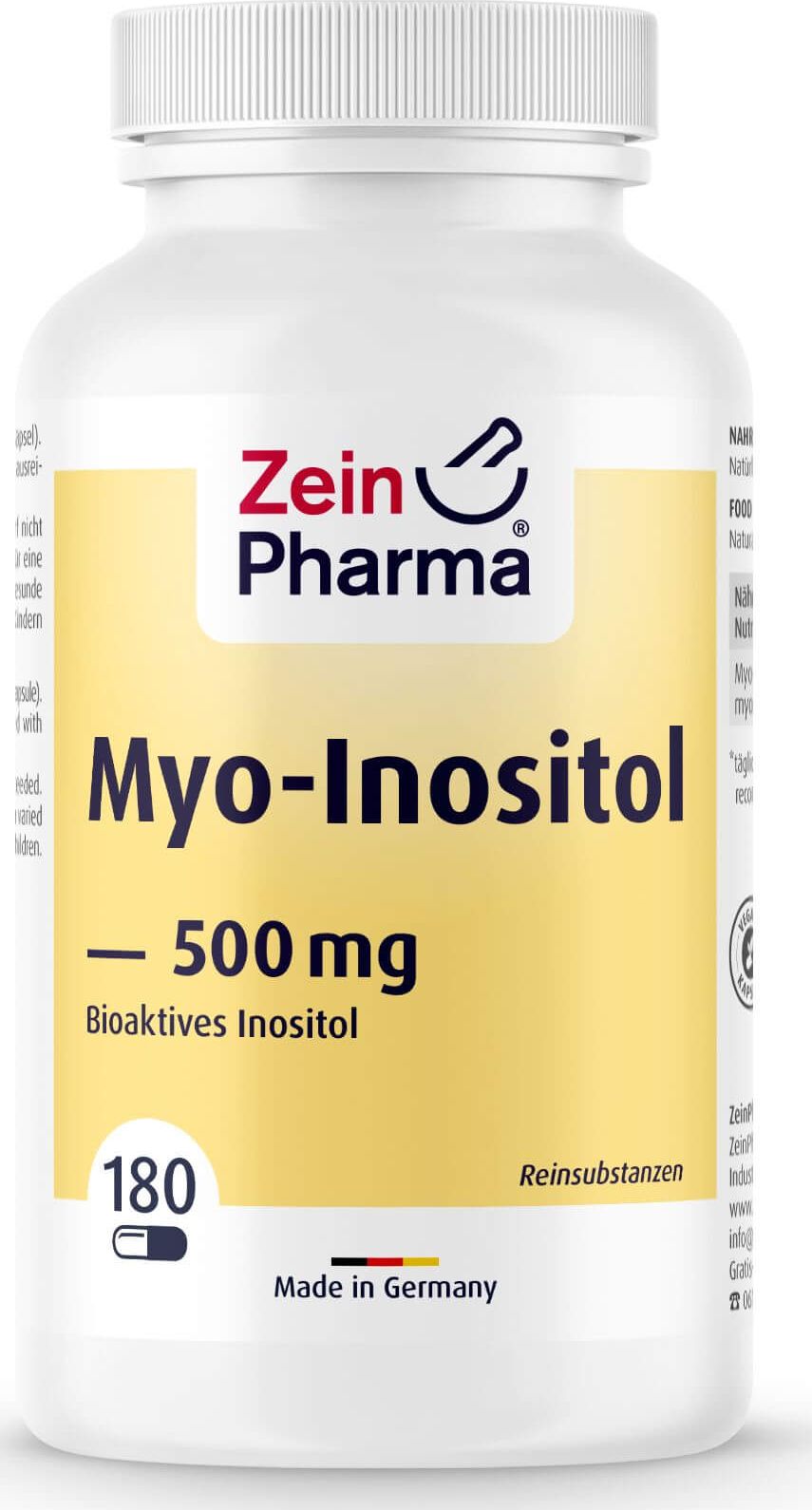 Zein Pharma ZEIN PHARMA Myo-Inositol 500mg (Mio-Inozytol) 60 Kapsułek wegańskich