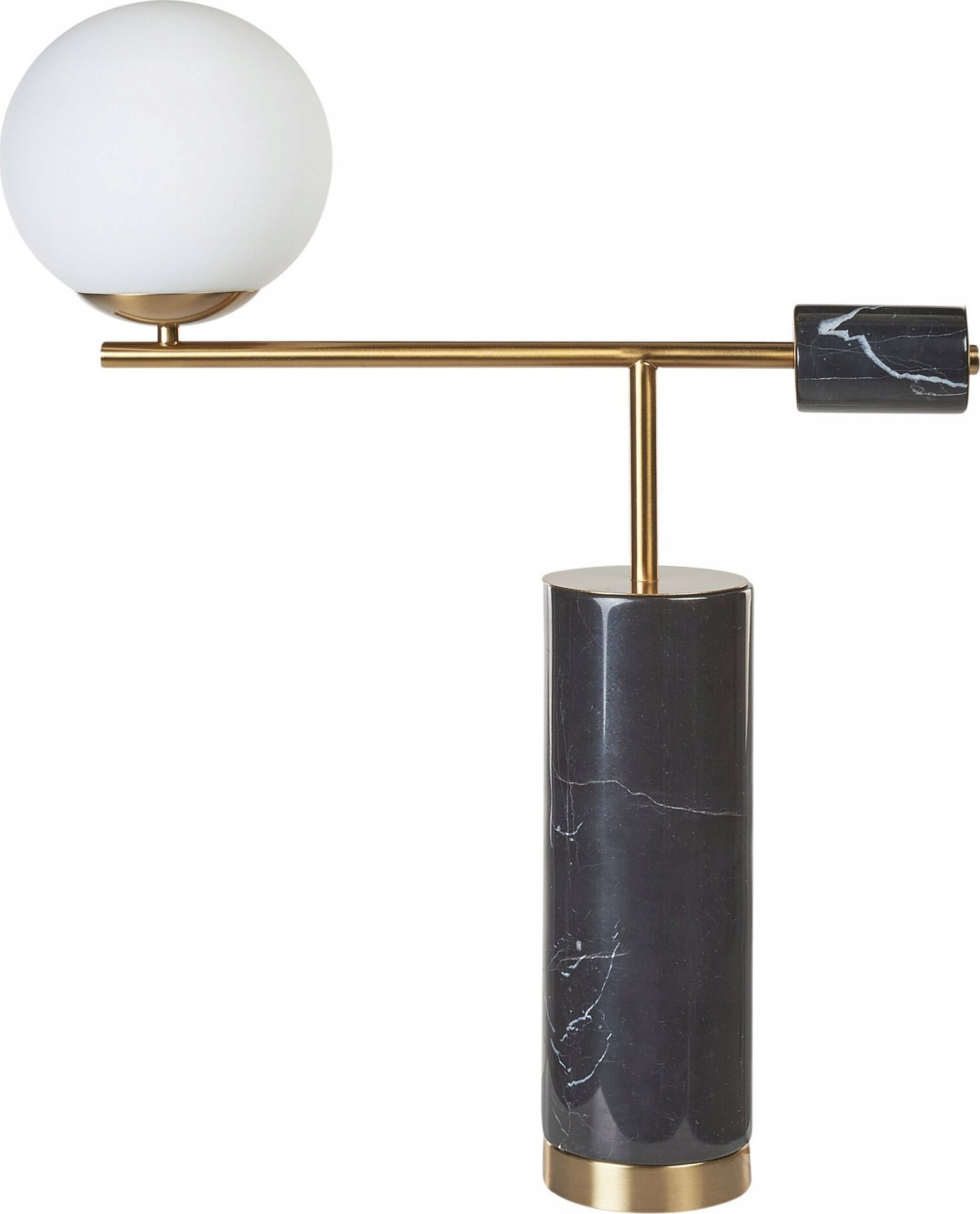 Lampa stołowa Beliani Lampa stołowa marmurowa czarna ze złotym HONDO