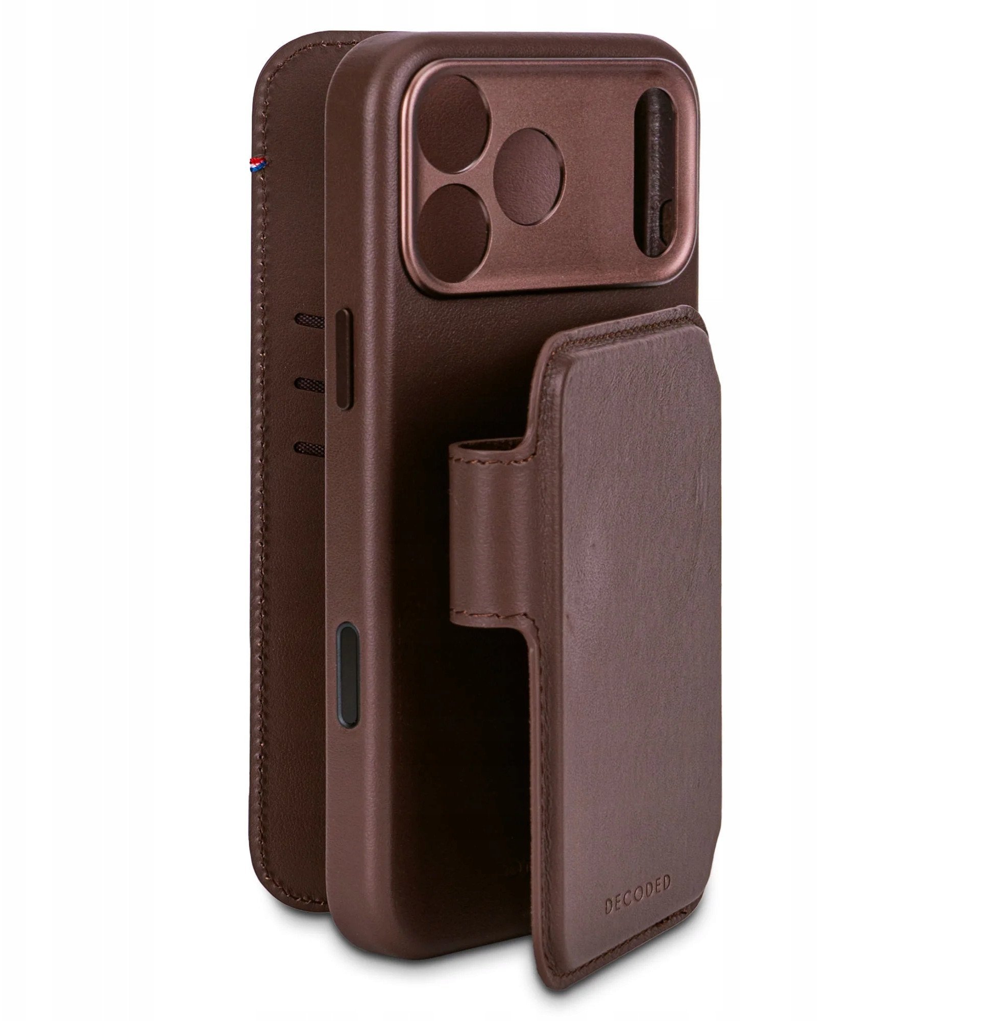 Decoded Leather Detachable Wallet - skórzana obudowa ochronna do iPhone 17 Pro kompatybilna z MagSafe (czekoladowy brown)