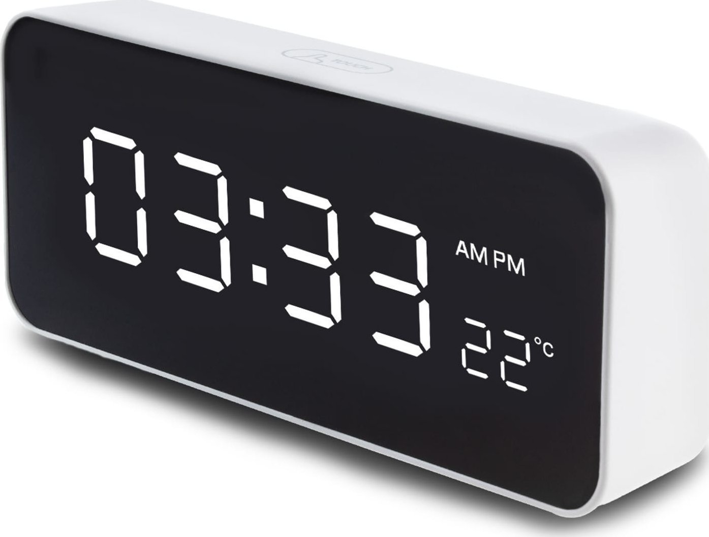 GreenBlue Zegar z alarmem i funkcją termometru, GreenBlue, biała obudowa, GB397