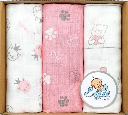 EgaKids Duże Tetrowe Pieluchy PREMIUM 70x80cm Kolorowe 3szt.