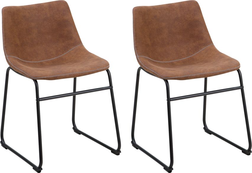 Beliani Zestaw 2 krzeseł do jadalni brązowy BATAVIA