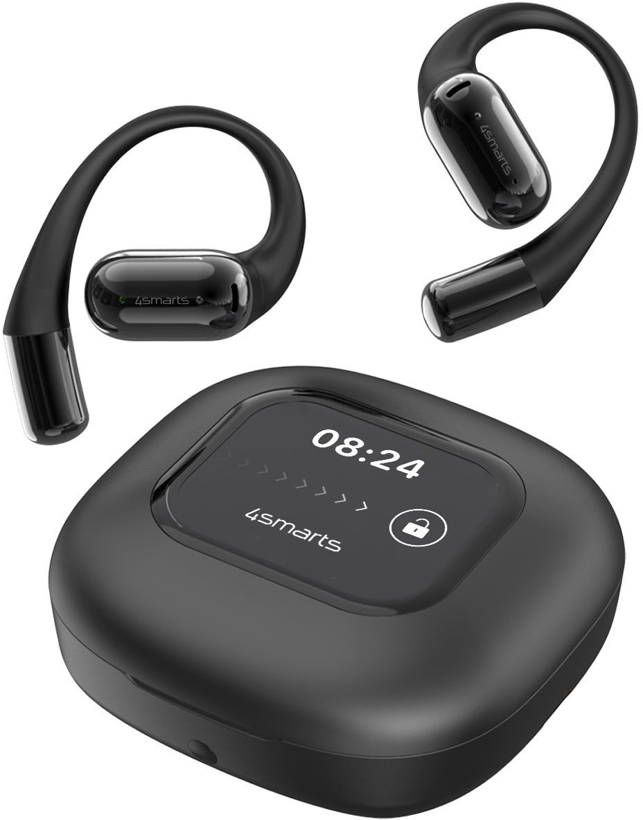 4smarts Open-Ear Bluetooth Kopfhörer SkyBuds AI Screen,schwarz