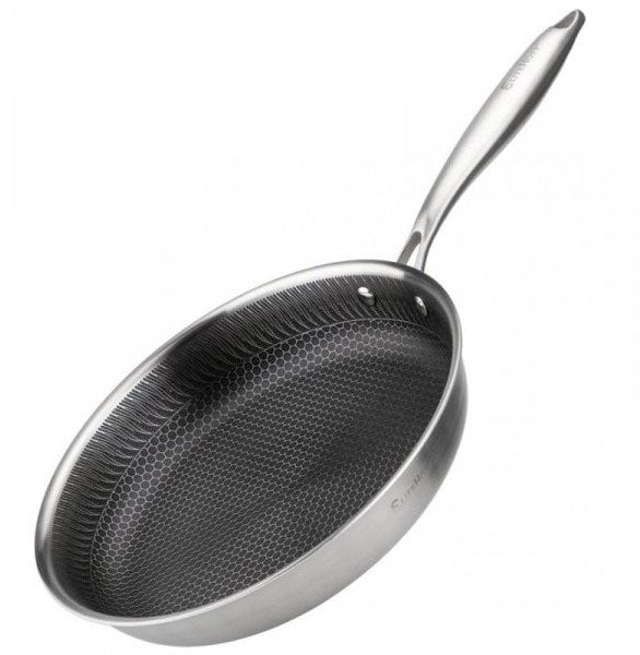 PATELNIA STALOWA 28cm Z POWŁOKĄ PLASTER MIODU E-7549