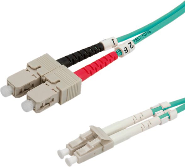 Roline Patchcord światłowodowy, 50/125um, LC-SC, OM3, 1m, turkusowy (21.15.8711)