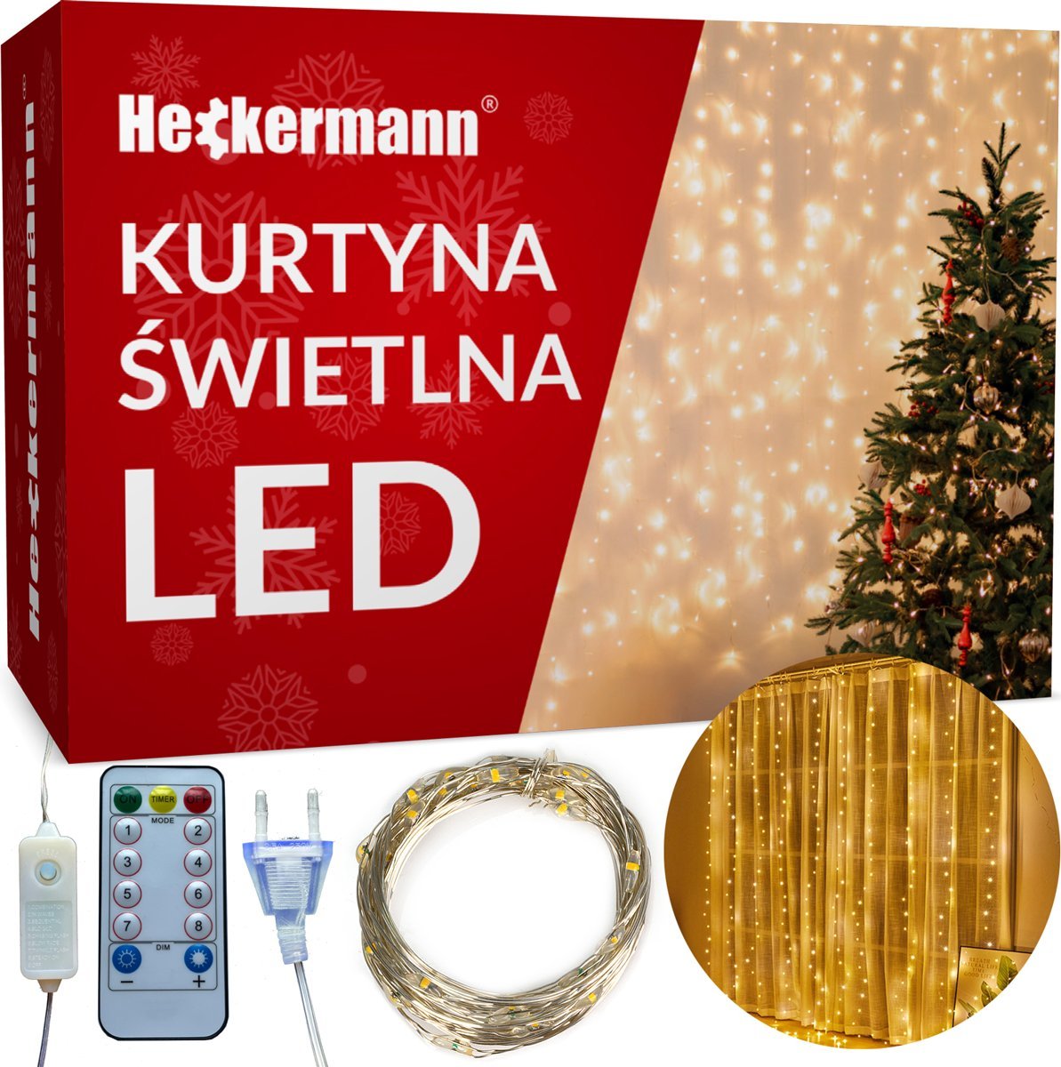 Heckermann Girlanda Led Heckermann Ys-0003 3X3M 300Led Warm
