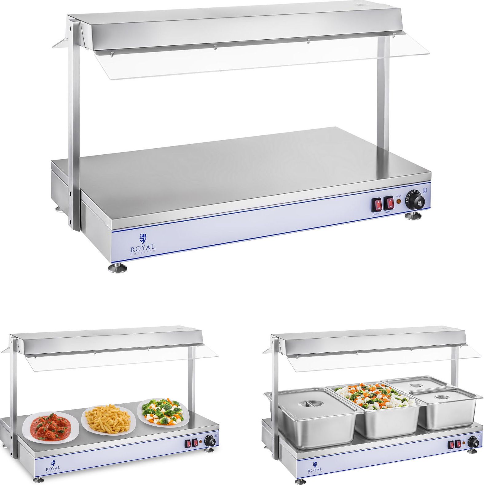 Royal Catering Elektryczna płyta taca grzewcza kompaktowa 3 lampy halogenowe 1550W 230V Elektryczna płyta taca grzewcza kompaktowa 3 lampy halogenowe