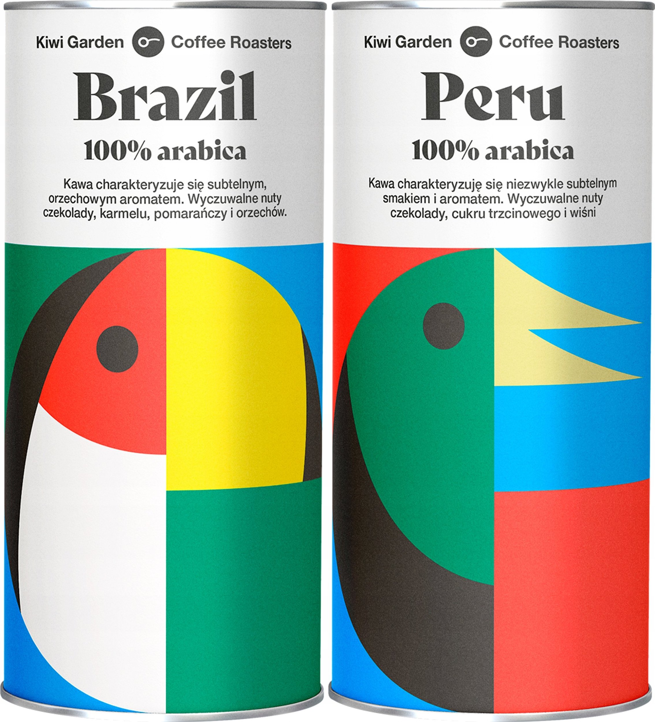 Kawa ziarnista Kiwi Garden Kawa specialty arabica 100% ZESTAW Peru + Brazylia