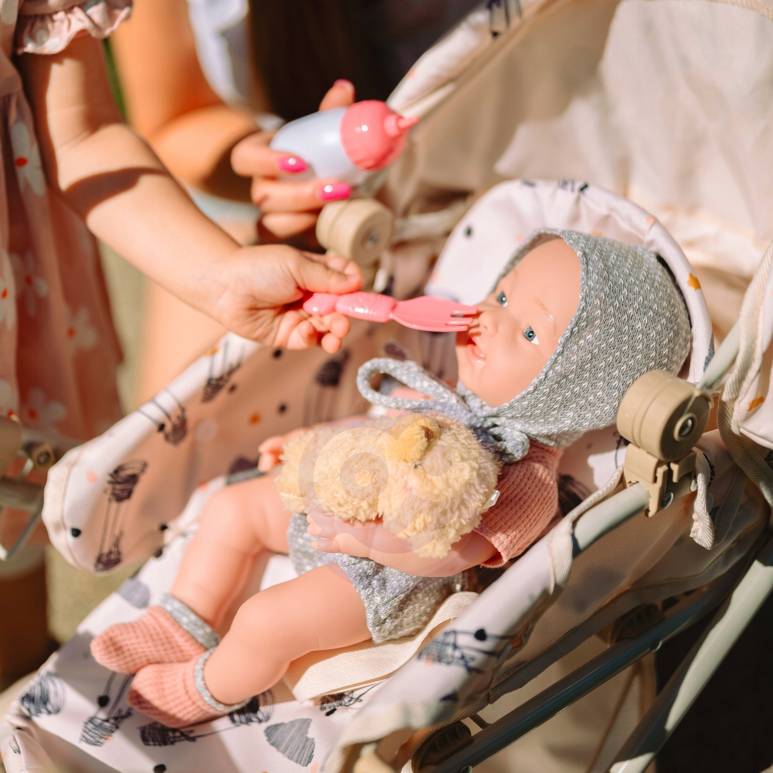 ML WOOPIE ROYAL Lalka Bobas 36 cm w Ubranku z Misiem Akcesoria do Karmienia