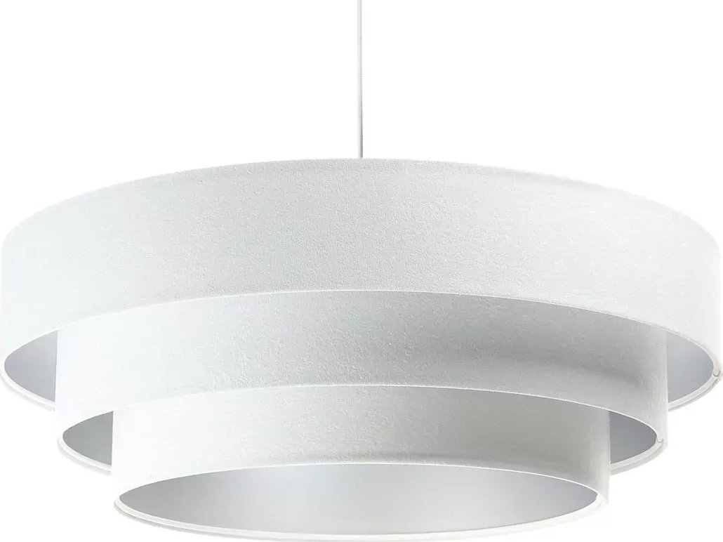 Lampa wisząca Lumes Biało-srebrna welurowa lampa nad stół - S440-Aspen