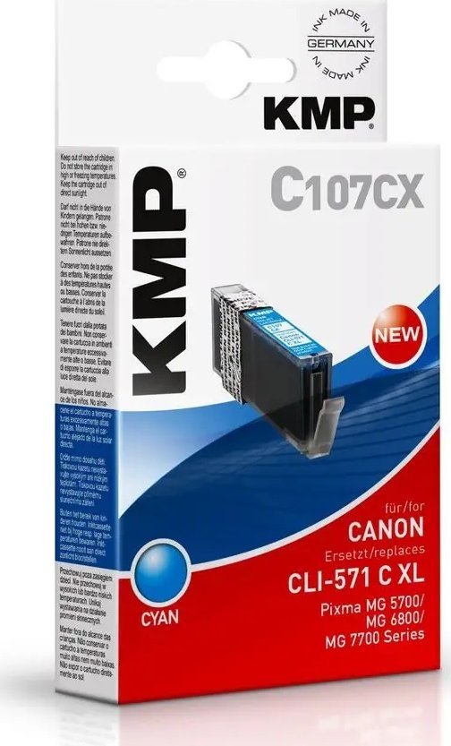 Tusz KMP Patrone Canon CLI-571 BK XL comp. ph.black pigm. C107BKX - 1568,0001