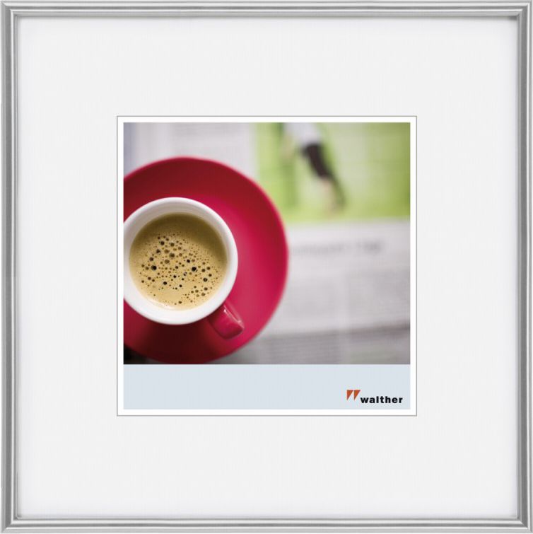 Ramka Walther 40x40, plastikowa, srebrna (KS440H)