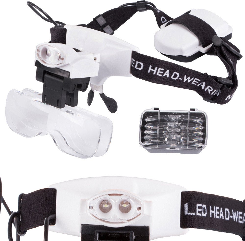 Lupa okulary zegarmistrzowskie naprawa 2 led 6x