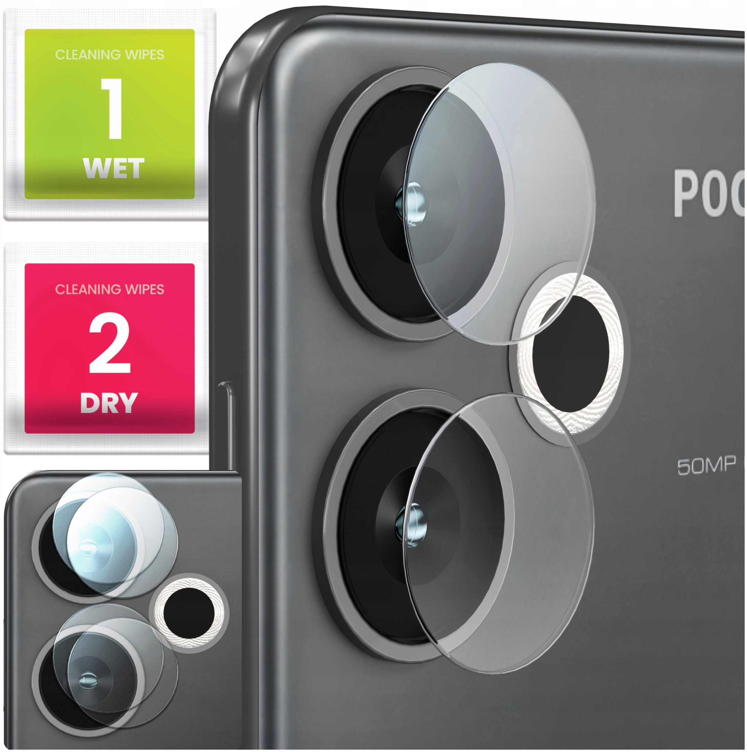 2-PAK Szkło Na Aparat Do Xiaomi Poco F6 (Hartowane, Ochronne, Na Obiektyw)