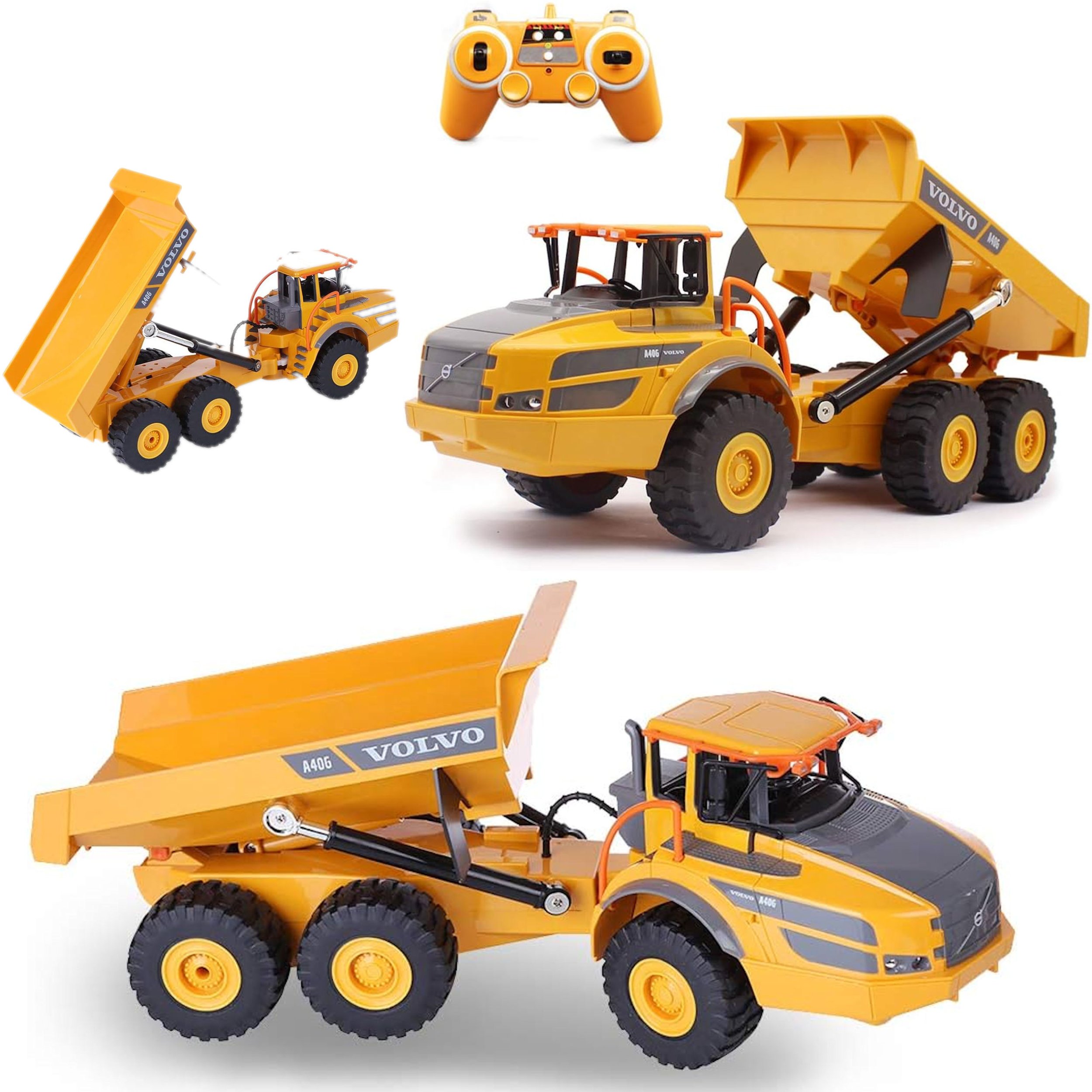 Coil zdalnie sterowany samochód auto rc pilot wywrotka ciężarówka volvo 1:16 żółta