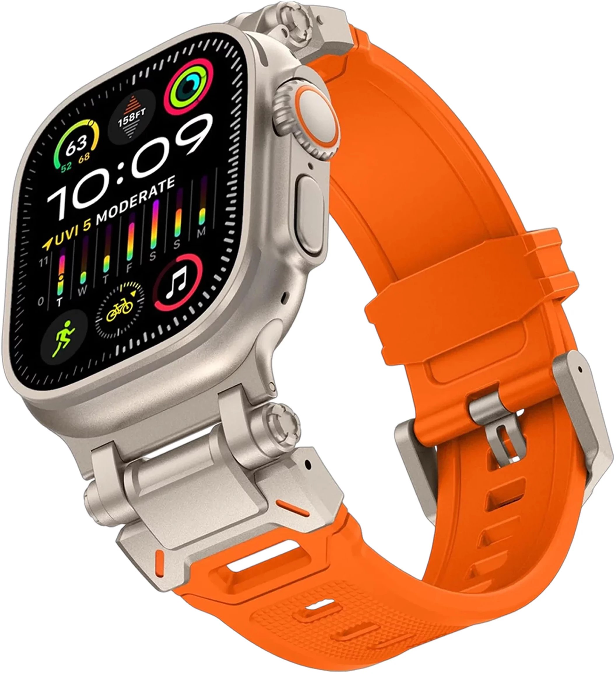 Pasek bransoleta Alogy Luxury Metal + TPU Band do Apple Watch 42/44/45/49mm Orange