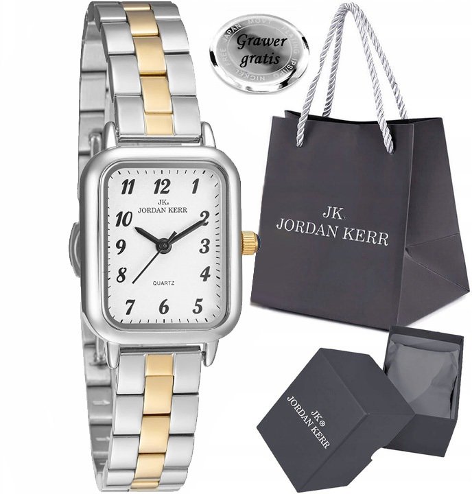 Zegarek Jordan Kerr Zegarek damski SILIA srebrno-złoty z cyframi