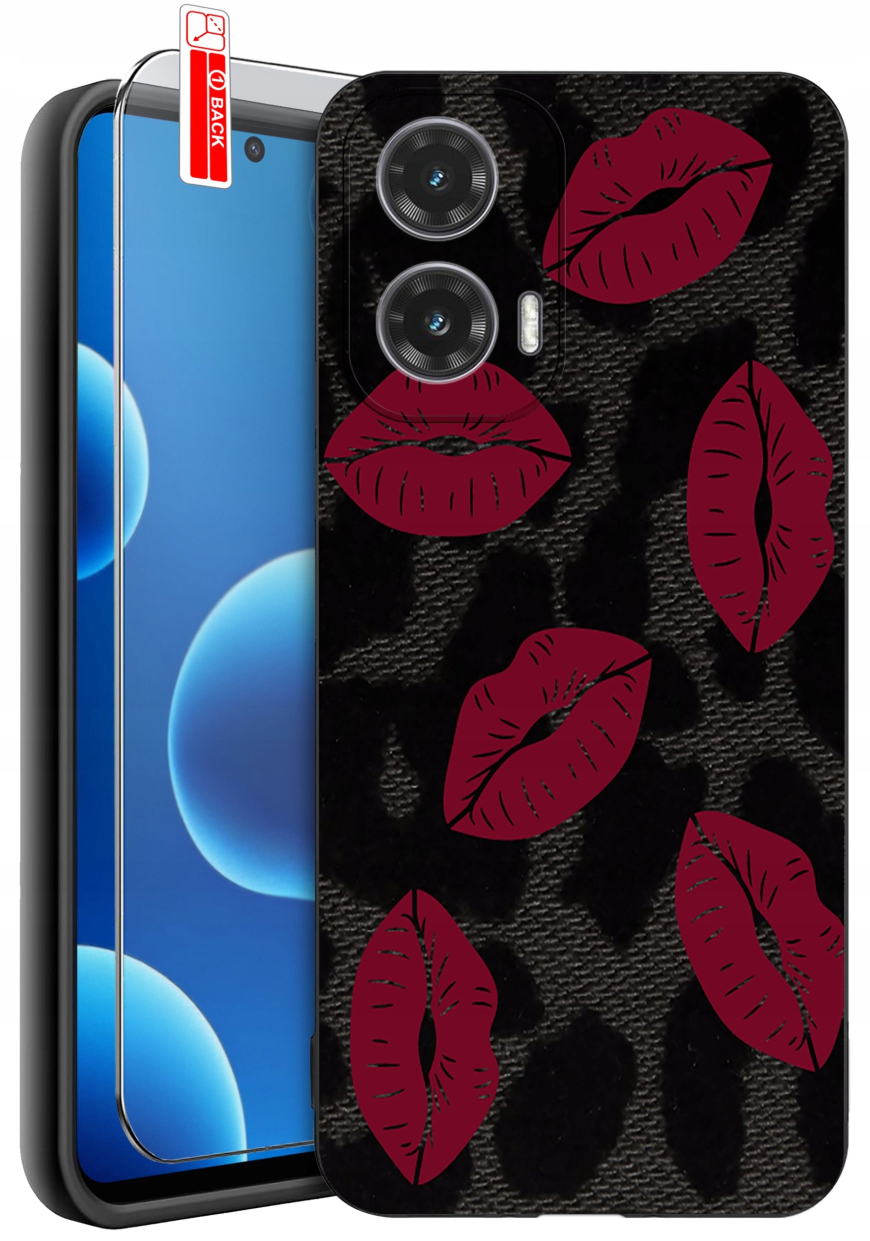 ETUI do Motorola Moto G45 5G | WZORY | SILIKONOWE MATT CASE + SZKŁO 9H