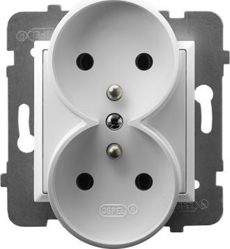 Ospel Gniazdo Aria podwójne z/u biały (GP-2URZ/m/00)