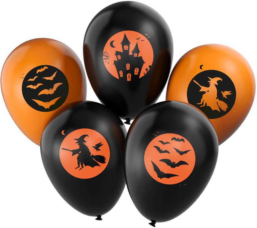 Balony z halloweenowym nadrukiem 5szt