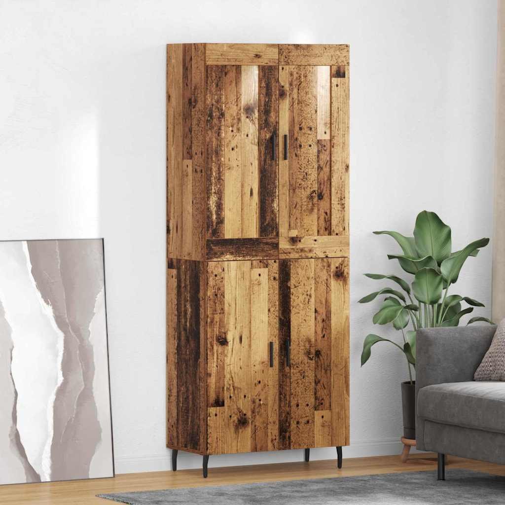 vidaXL Highboard 2 pcs Stare drewno Drewno inżynieryjne i szkło