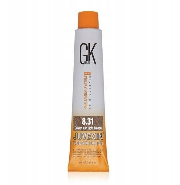 GK HAIR (Global Keratin) Global Keratin, Cream Colour, Permanent Hair Dye, 8.13 Golden Ash Light Blonde, 100 ml For Women