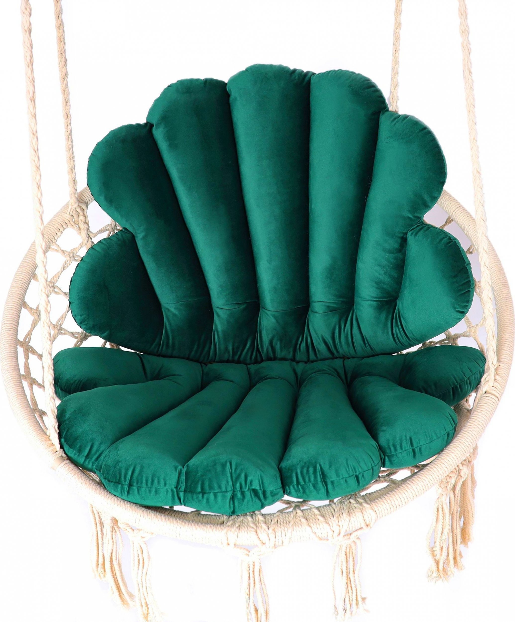 Love Gifts FOTEL WISZĄCY Z KOMPLETEM PODUCH MUSZLI/Zieleń