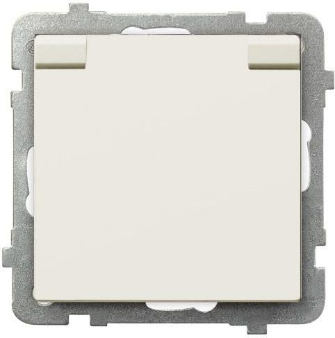 Ospel Gniazdo Sonata bryzgoszczlne pojedyncze z uziemieniem ecru (GPH-1RZ/m/27/w)