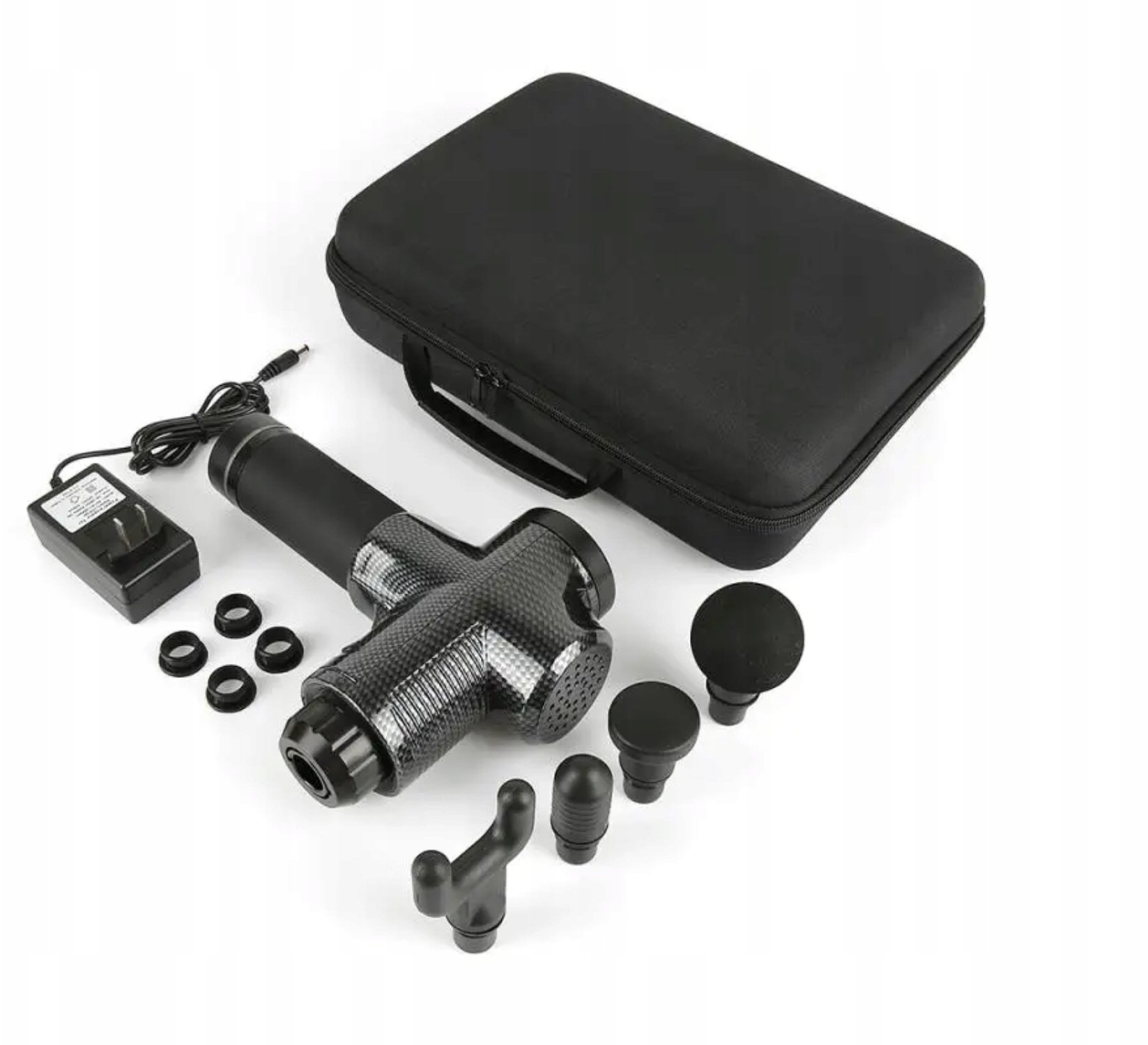 PISTOLET DO MASAŻU MASAŻER DO PLECÓW CIAŁA MASSAGE GUN PRO - Karbon