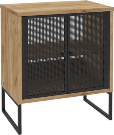 Deftrans Szafka stojąca 80x70cm na metalowych nóżkach płyta laminowana czarna Fiora