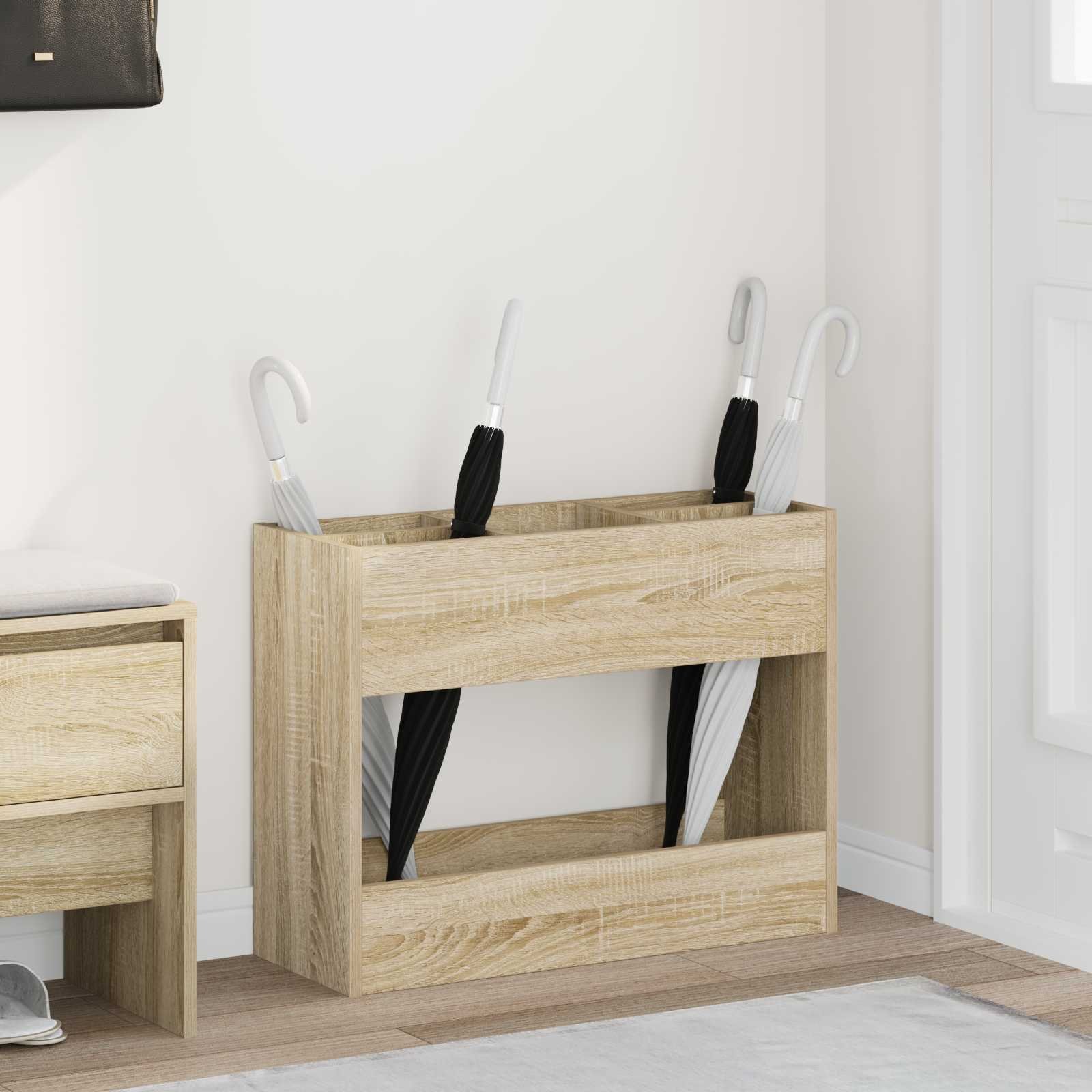 vidaXL Stojak na parasol z przechowywaniem Dąb Sonoma 65 x 24 x 50 cm