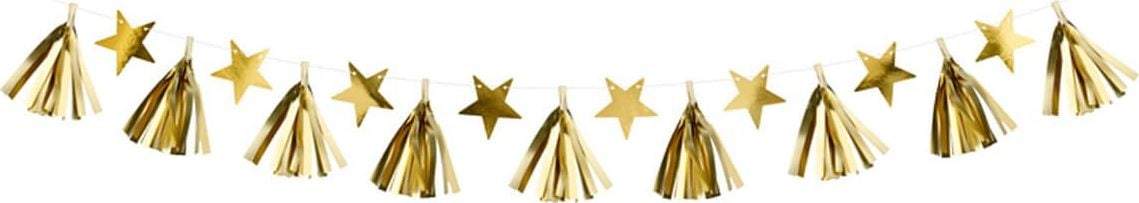 Party Deco Girlanda złota Gwiazdy - 130 cm - 1 szt. uniwersalny