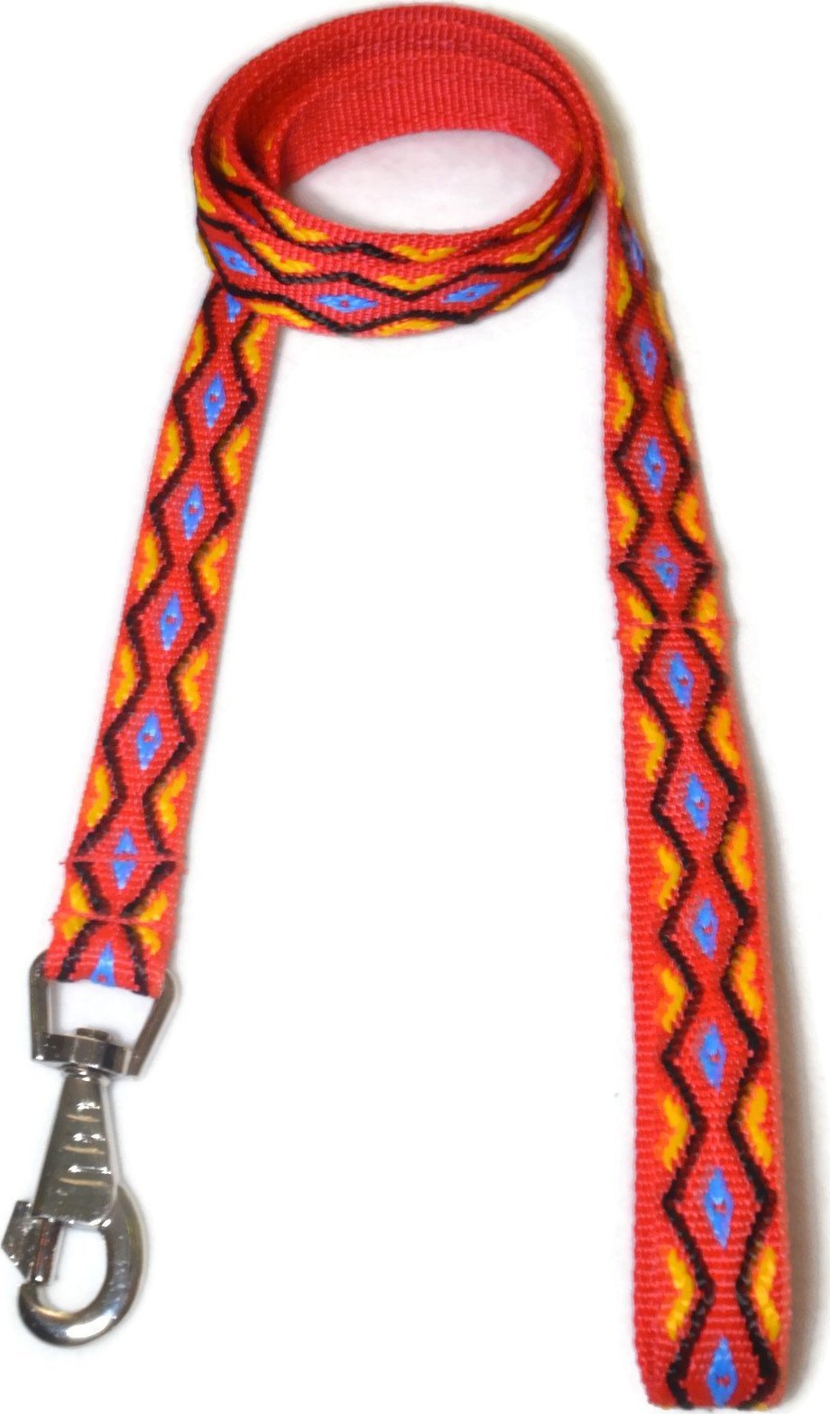 Alizoo Piękna tradycyjna smycz dla dużego psa 25mm/130cm Romb - ALIZOO