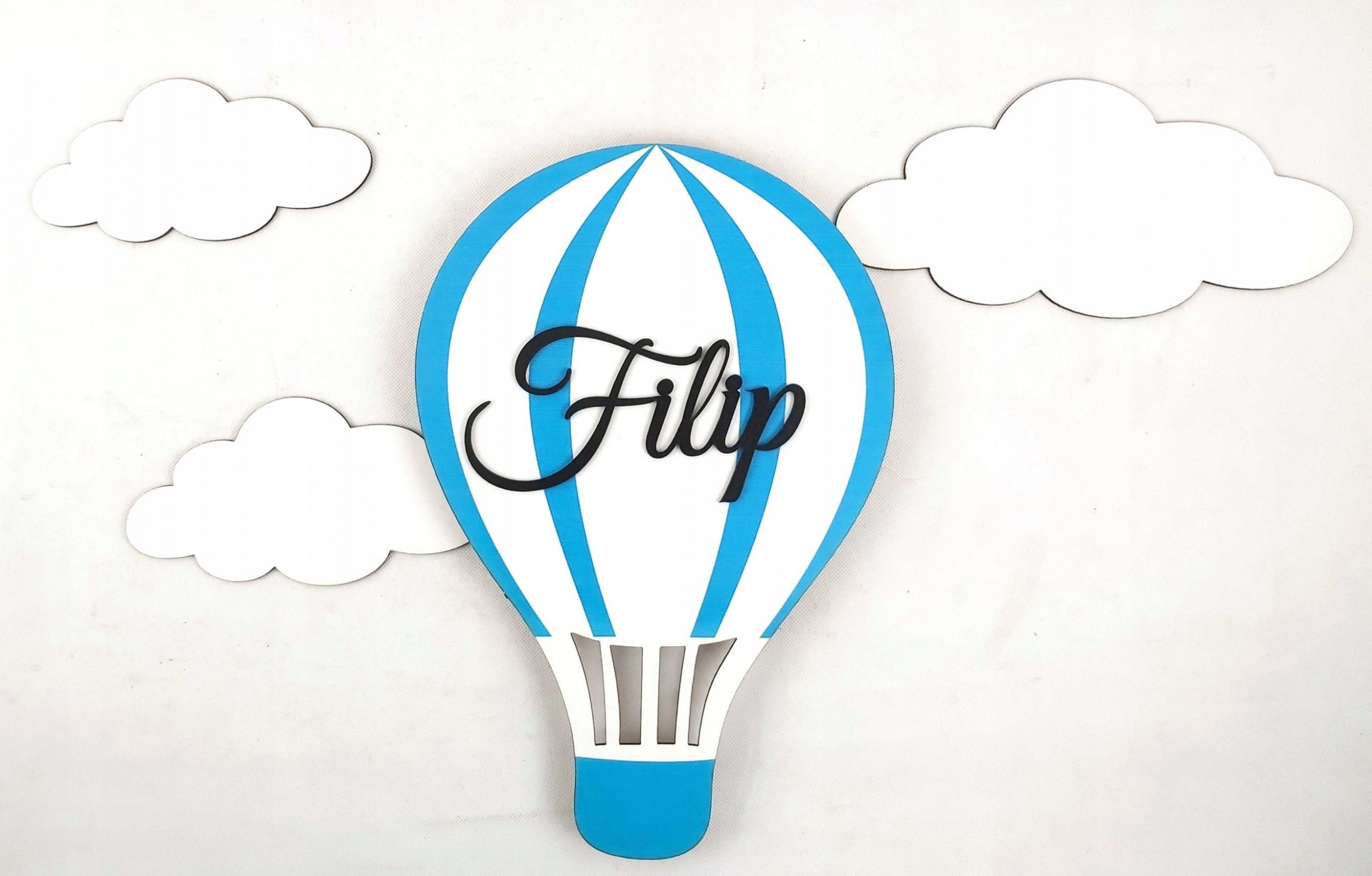 naSciane Lampka nocna LED balon chmurka z imieniem dziecka